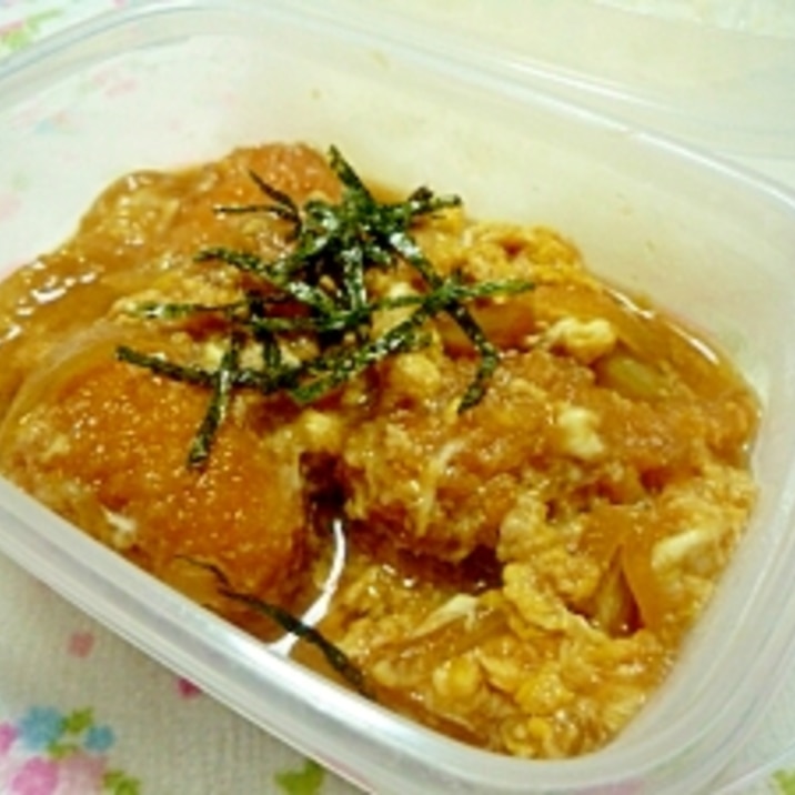 お弁当のカツ丼【冷凍食品トンカツ使用】